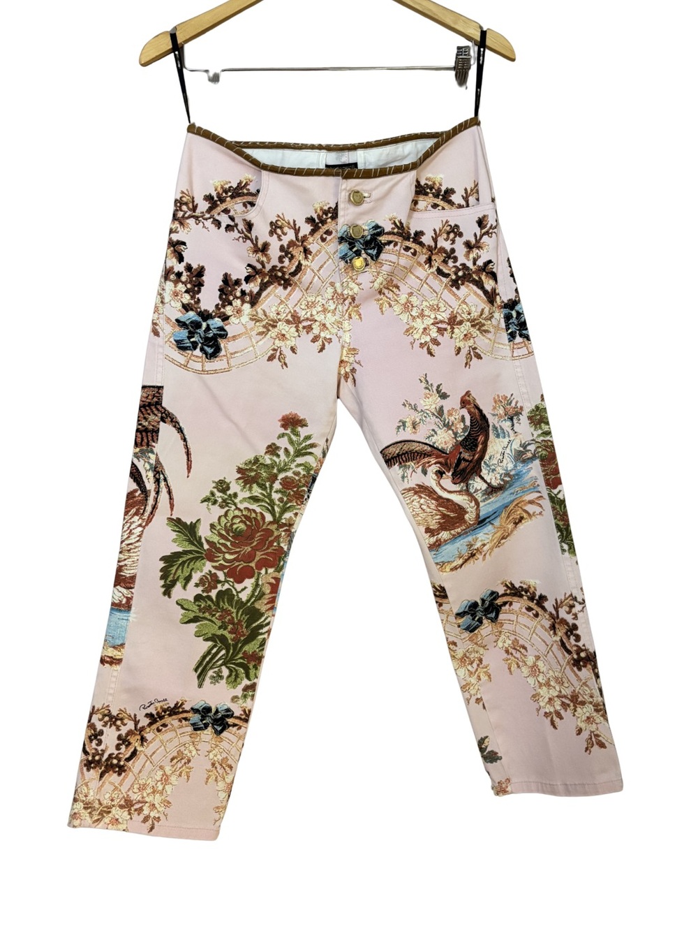 Roberto Cavalli SS2003 Chinoiserie Pheasant Print Capri Pants - Picture 7 of 8